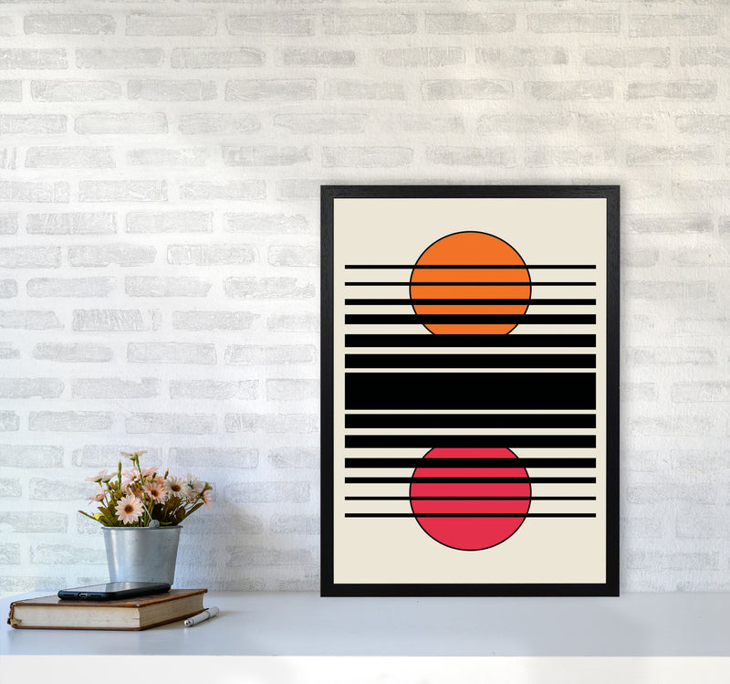 Geometric Suns Art Print by Jason Stanley A2 White Frame