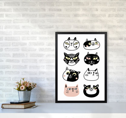 Crazy Cat Lady Art Print by Jason Stanley A2 White Frame