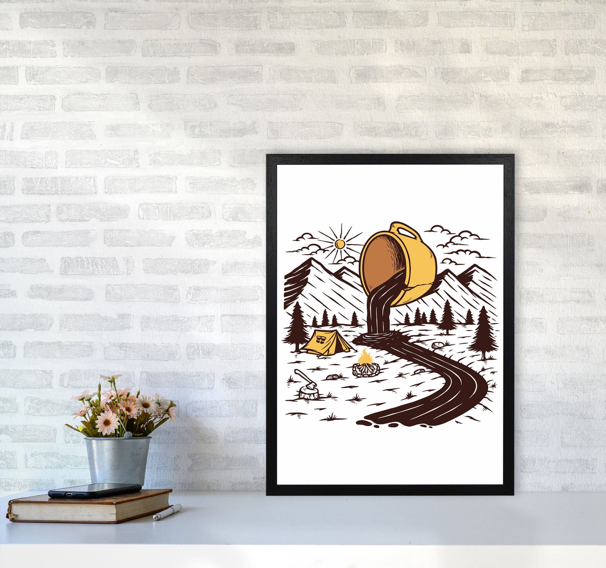 Coffee Is Life Art Print by Jason Stanley A2 White Frame