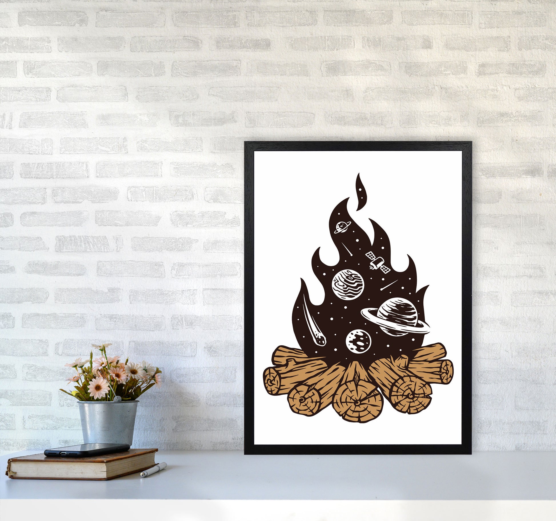 Mystical Fire Art Print by Jason Stanley A2 White Frame
