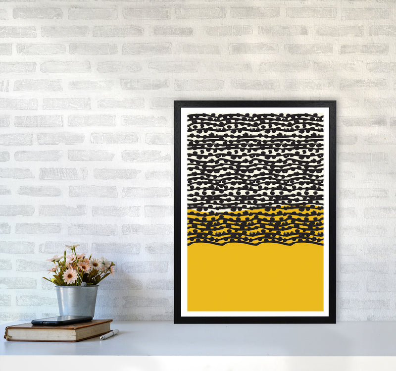 Yellow Vibe Art Print by Jason Stanley A2 White Frame