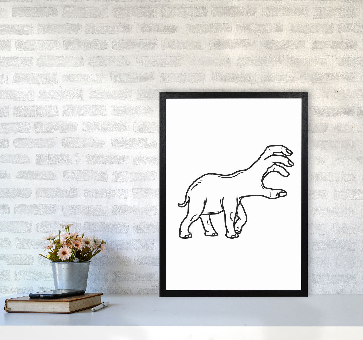 Hand-Head Art Print by Jason Stanley A2 White Frame