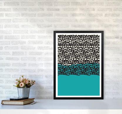 Blue Vibe Art Print by Jason Stanley A2 White Frame