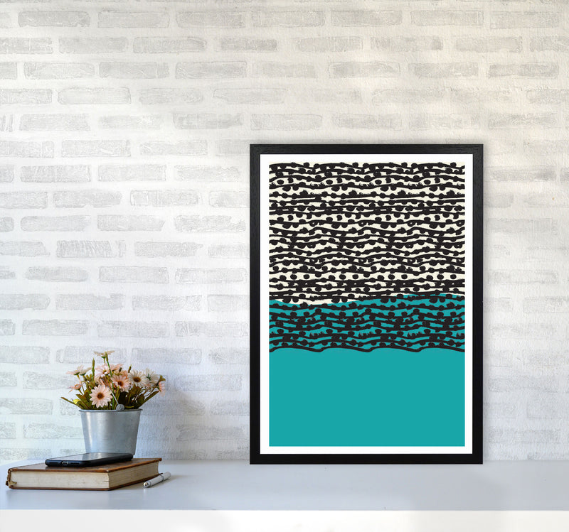 Blue Vibe Art Print by Jason Stanley A2 White Frame