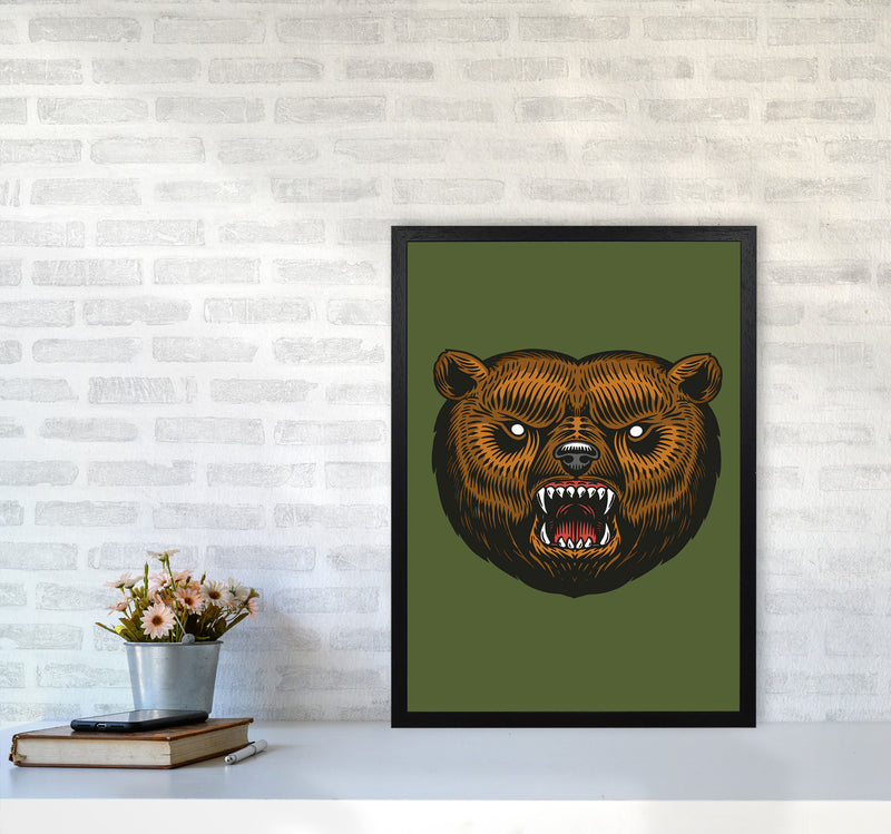 Ol Grizzly Art Print by Jason Stanley A2 White Frame