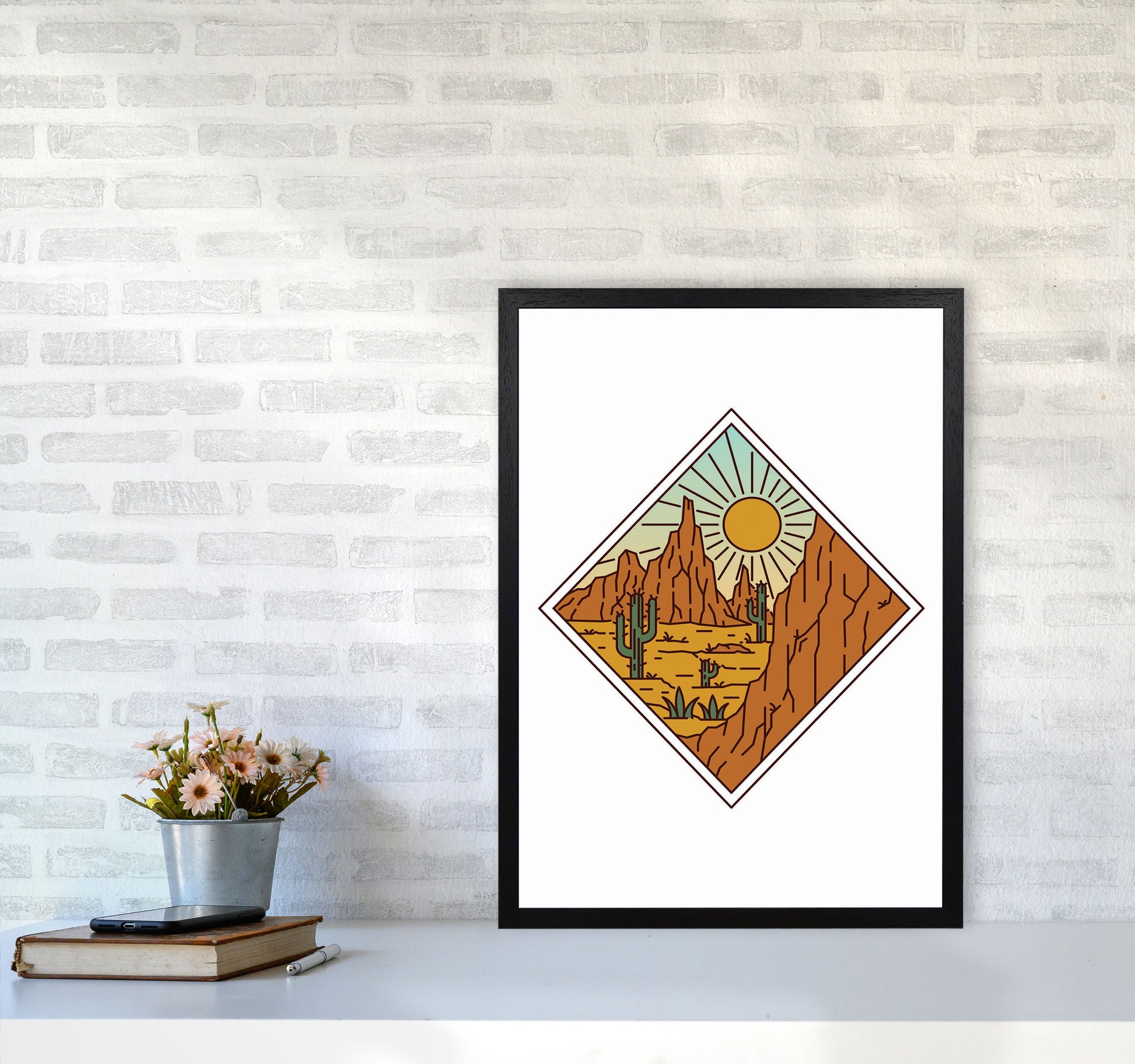Desert Vibes Art Print by Jason Stanley A2 White Frame