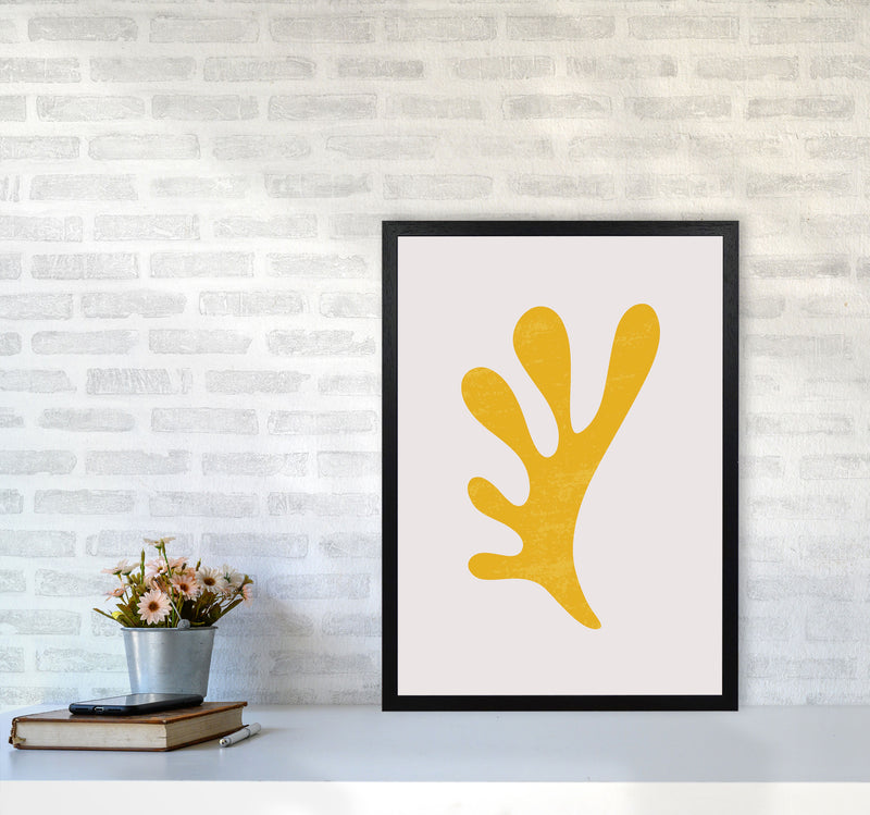 Abstract Yellow Algae Art Print by Jason Stanley A2 White Frame