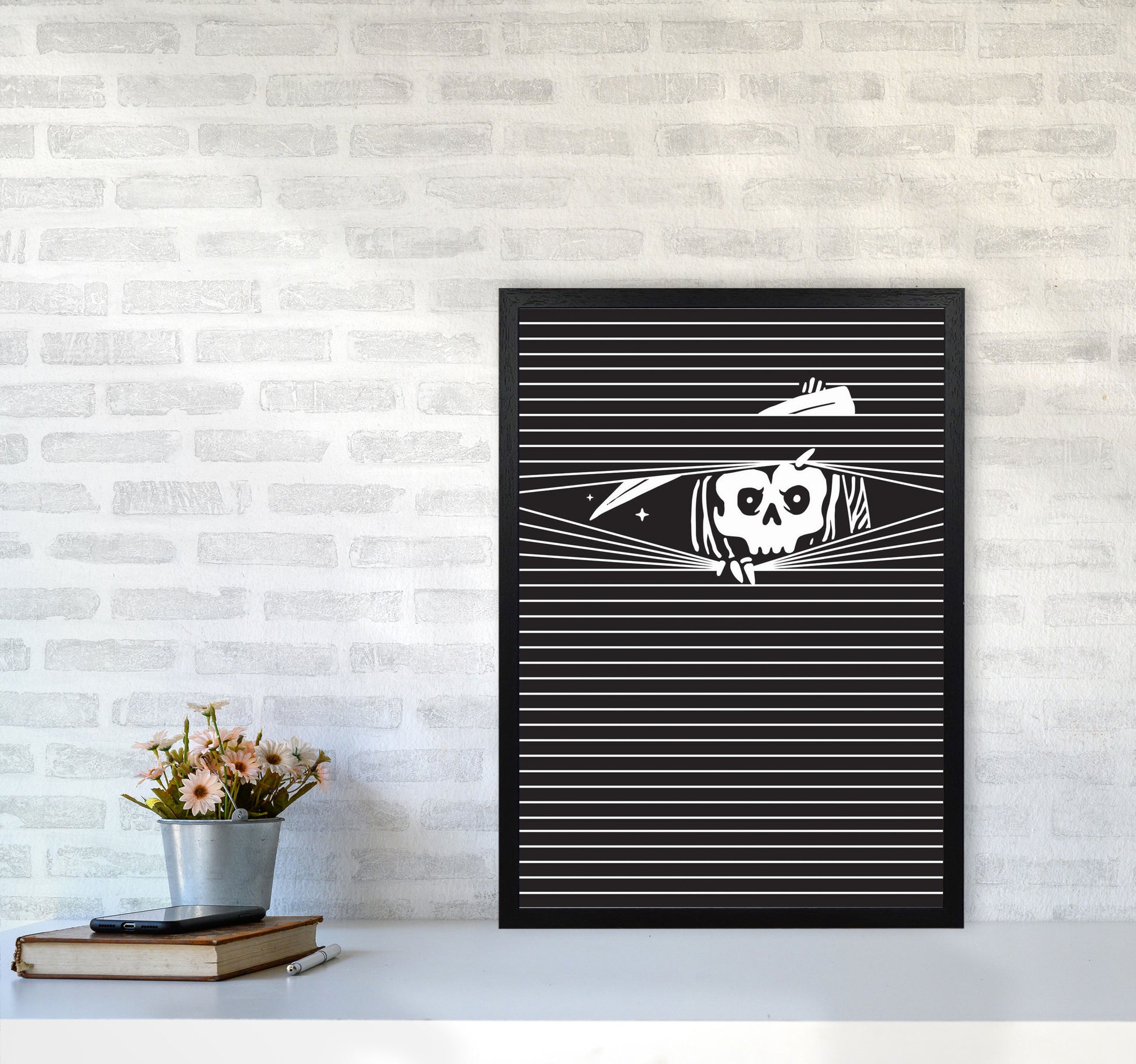 The Grim Reaper Art Print by Jason Stanley A2 White Frame