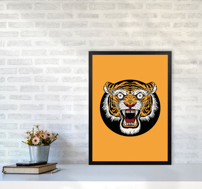 Vintage Tiger Art Print by Jason Stanley A2 White Frame