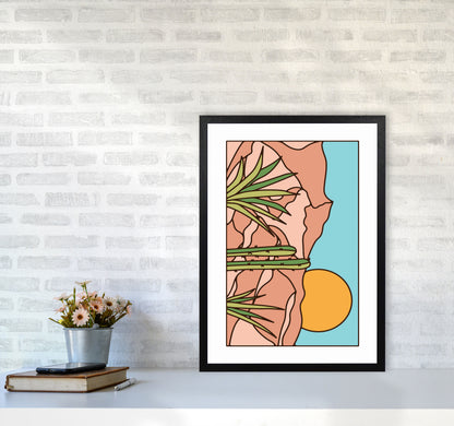 Minimal Desert Sunset Landscape Art Print by Jason Stanley A2 White Frame