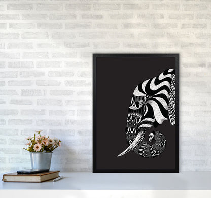 Ornate Elephant Art Print by Jason Stanley A2 White Frame