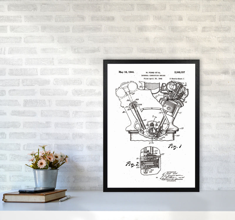 Ford Internal Combustion Engine Patent Art Print by Jason Stanley A2 White Frame