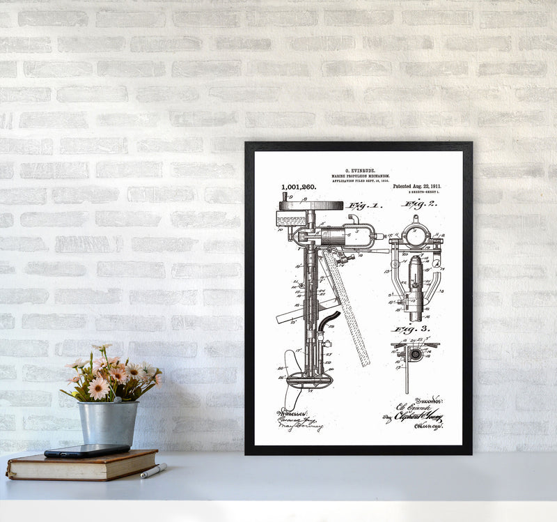 Outboard Boat Propeller Patent Art Print by Jason Stanley A2 White Frame
