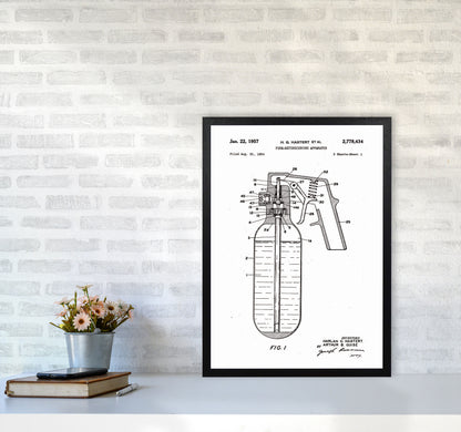 Fire Extinguisher Patent Art Print by Jason Stanley A2 White Frame