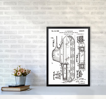 Military Tank 2 Patent Art Print by Jason Stanley A2 White Frame