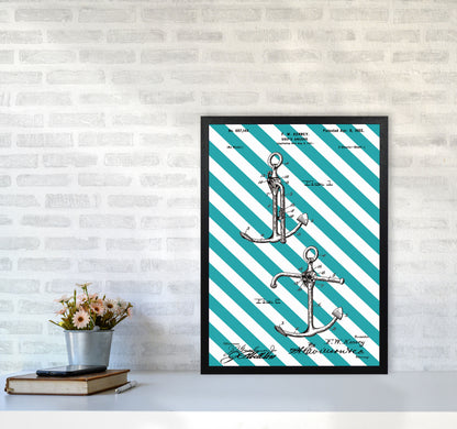 Anchor Patent Side Stripe Art Print by Jason Stanley A2 White Frame