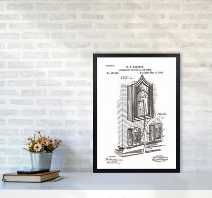 Fire Alarm Box Patent Art Print by Jason Stanley A2 White Frame