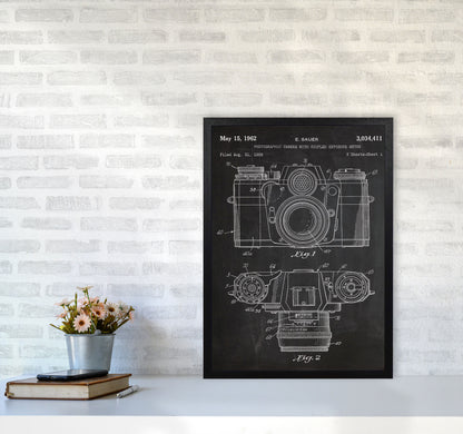 Vintage Camera Patent Art Print by Jason Stanley A2 White Frame