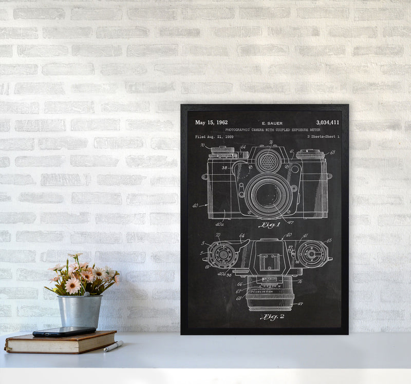 Vintage Camera Patent Art Print by Jason Stanley A2 White Frame