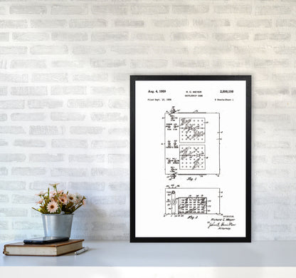 Battleship Game Patent Art Print by Jason Stanley A2 White Frame