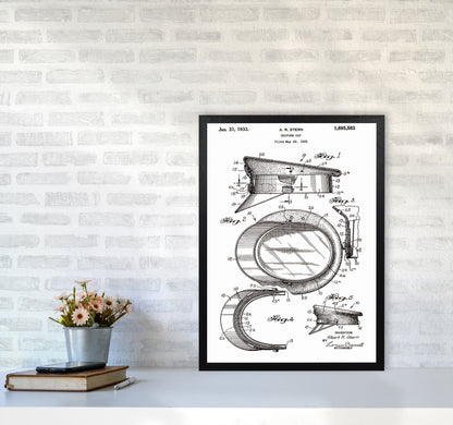 Police Man Hat Patent Art Print by Jason Stanley A2 White Frame