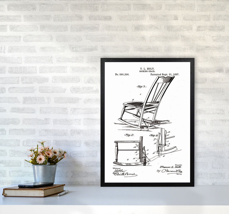 Rocking Chair Patent Art Print by Jason Stanley A2 White Frame