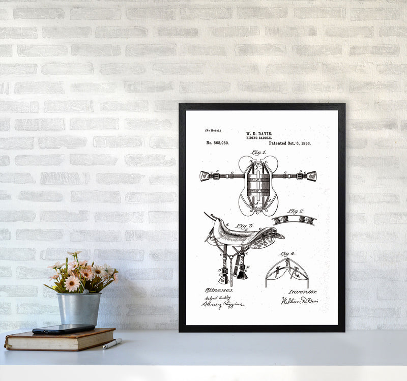 Riding Saddle Patent Art Print by Jason Stanley A2 White Frame