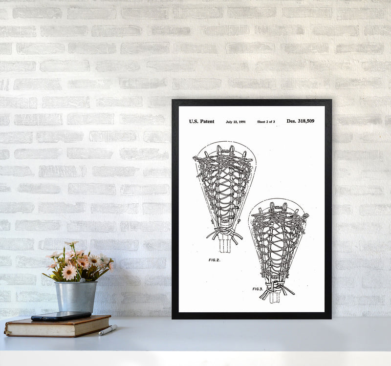 Lacross Stick Patent Art Print by Jason Stanley A2 White Frame