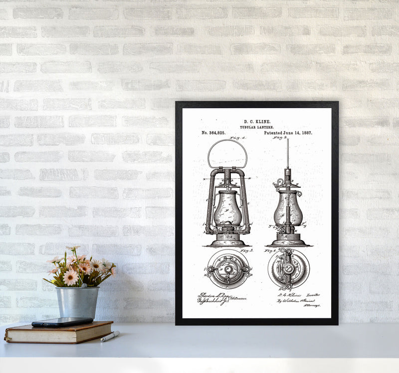 Vintage Lamp Patent Art Print by Jason Stanley A2 White Frame