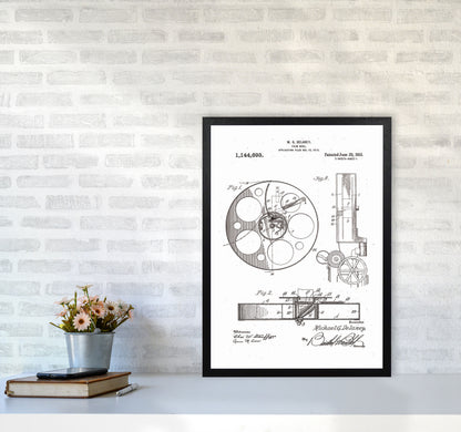 Film Reel Patent 2 Art Print by Jason Stanley A2 White Frame