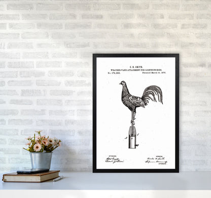 Weather Vane Patent Art Print by Jason Stanley A2 White Frame