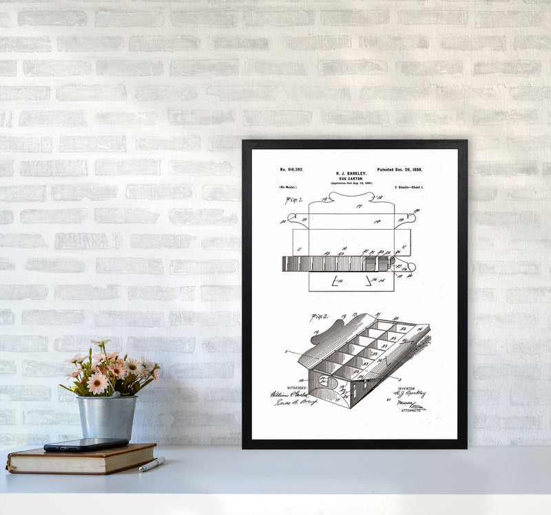 Egg Carton Patent Art Print by Jason Stanley A2 White Frame