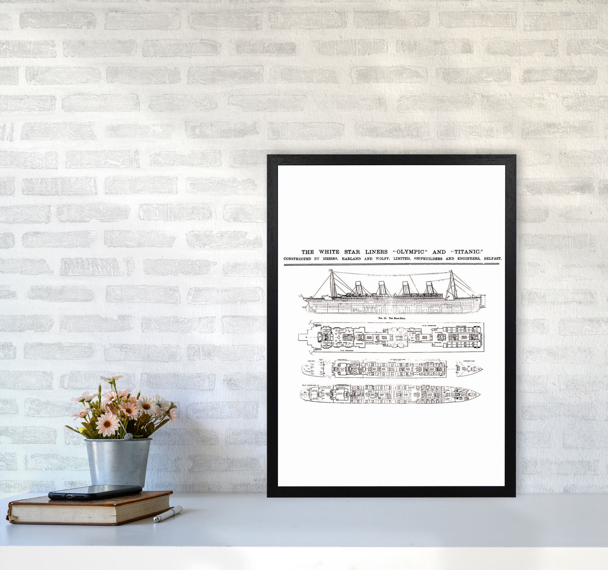 Titanic Patent 2 Art Print by Jason Stanley A2 White Frame
