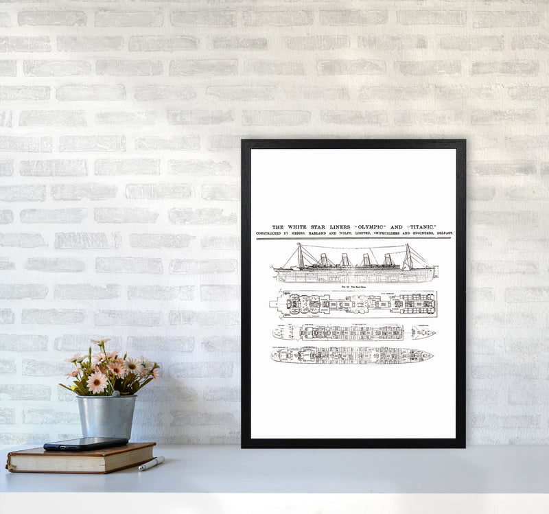Titanic Patent 2 Art Print by Jason Stanley A2 White Frame