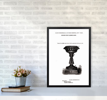 Flower Vase Patent Art Print by Jason Stanley A2 White Frame