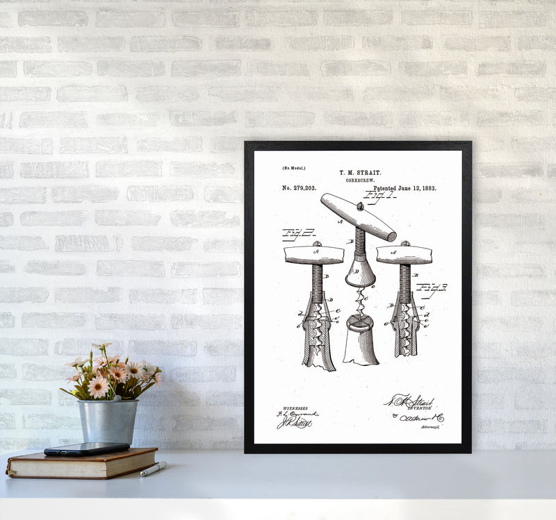 Corkscrew Patent Art Print by Jason Stanley A2 White Frame