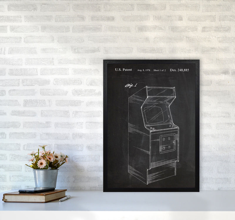 Arcade Game Patent Art Print by Jason Stanley A2 White Frame