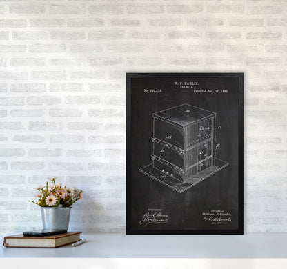 Bee Hive Patent Art Print by Jason Stanley A2 White Frame