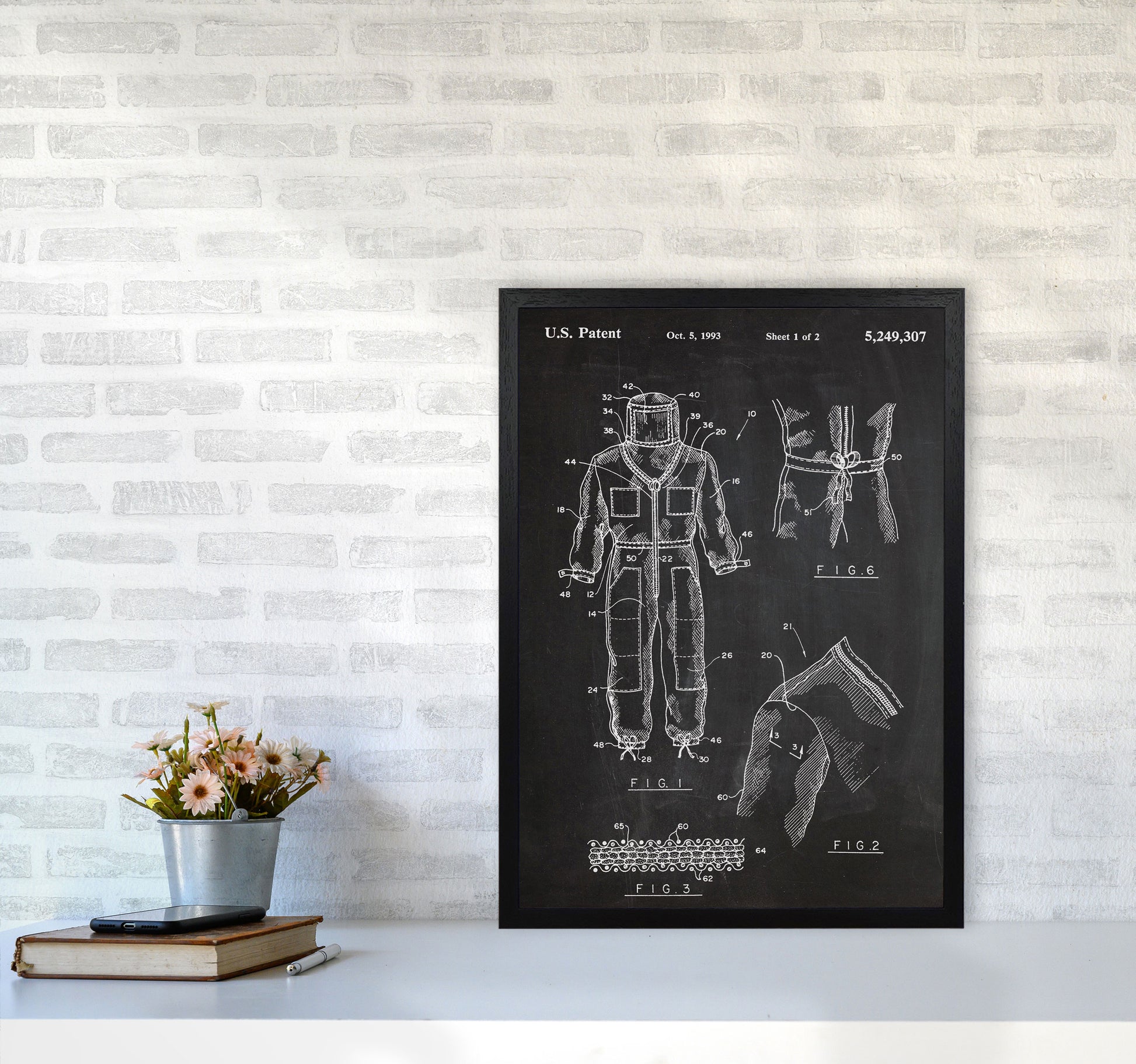 Bee Suit Patent Art Print by Jason Stanley A2 White Frame