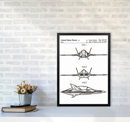 Batwing Patent Art Print by Jason Stanley A2 White Frame
