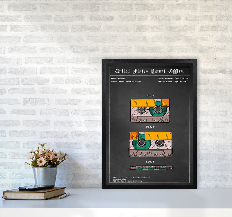 Casette Tape Art Print by Jason Stanley A2 White Frame