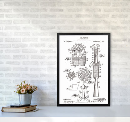 Rocket Patent Art Print by Jason Stanley A2 White Frame