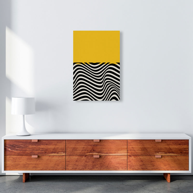 Minimal Abstract Yellow Wave Art Print by Jason Stanley A2 Canvas