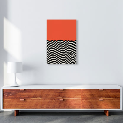 Minimal Abstract Red Wave Art Print by Jason Stanley A2 Canvas