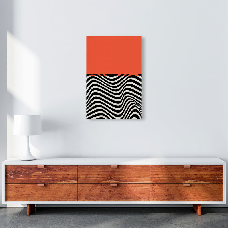 Minimal Abstract Red Wave Art Print by Jason Stanley A2 Canvas