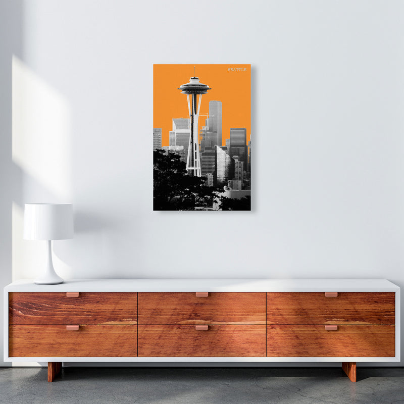 Halftone Seattle Yellow Art Print by Jason Stanley A2 Canvas