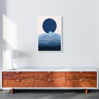 Blue Abstract Moonrise Art Print by Jason Stanley A2 Canvas