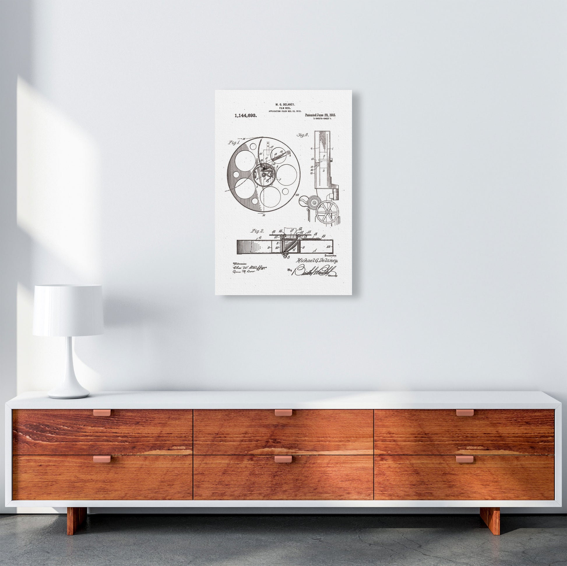 Film Reel Patent 2 Art Print by Jason Stanley A2 Canvas