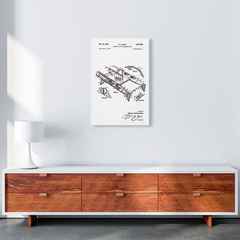 Catamaran Patent Art Print by Jason Stanley A2 Canvas