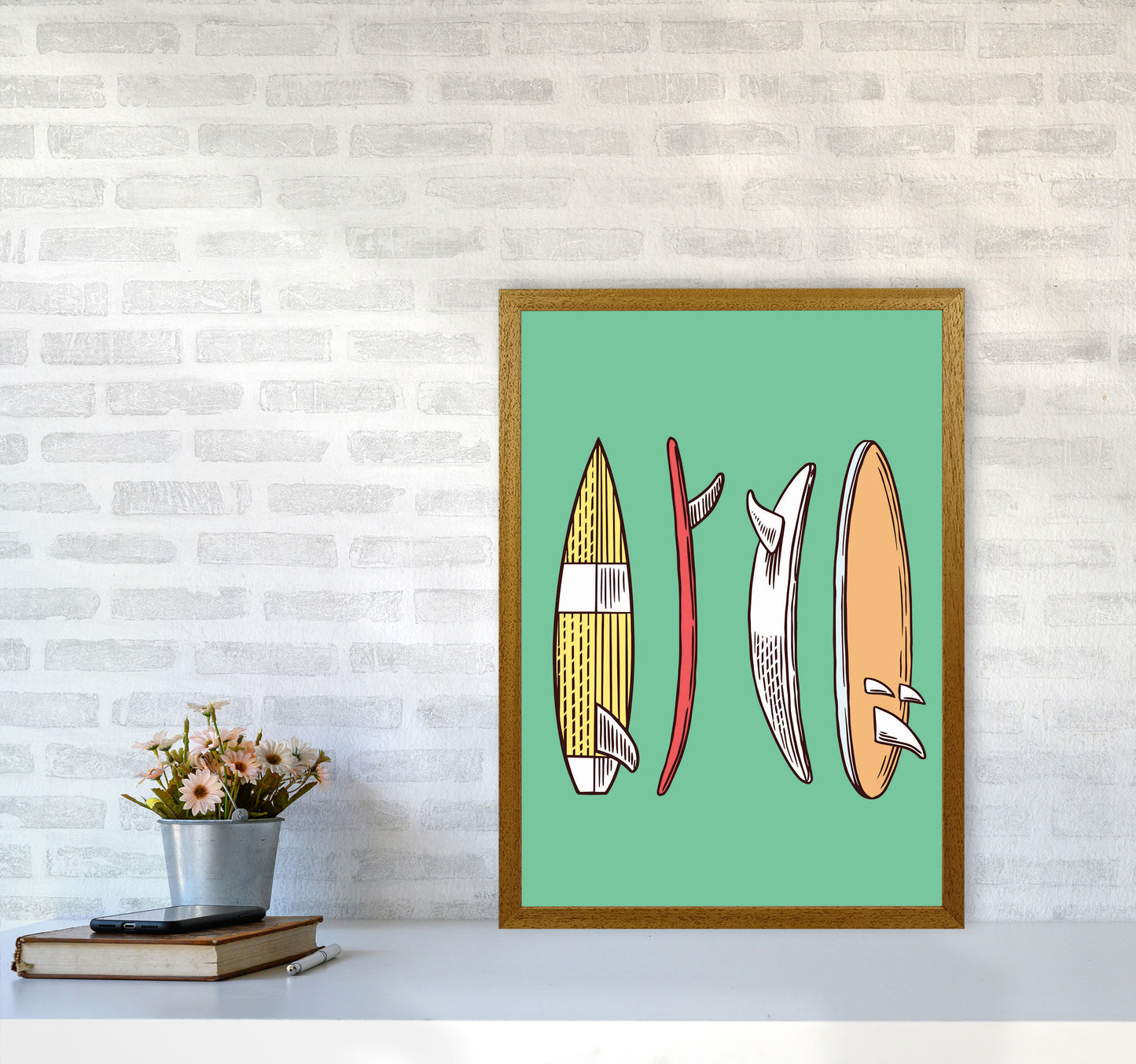 Vintage Surfboard Collection Art Print by Jason Stanley A2 Print Only
